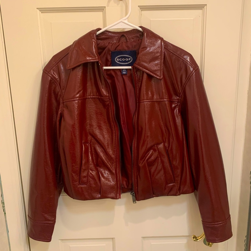 Burgundy leather jacket